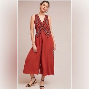 Anthropologie Maeve Desert Embroidered Jumpsuit